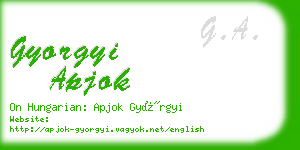 gyorgyi apjok business card